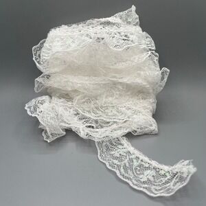 VTG Sparkle Lace Trim, 3 Yards 27" Long, 1 1/4" Wide, Bridal, Crafts, Sewing